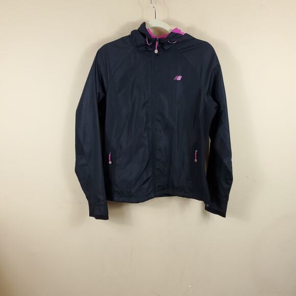 New Balance Full Zip Back Running Jacket with Hood Size S - Picture 1 of 12